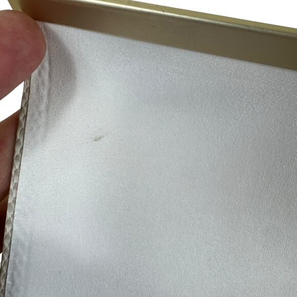 Jimmy Choo White Faux Snakeskin Magnetic Closure Hard Side Eyeglass Case - Picture 5 of 7